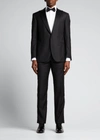 Corneliani Men's Solid Peak-lapel Tuxedo In Black