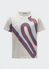 MONCLER GIRL'S SHORT-SLEEVE SQUIGGLE-PRINT T-SHIRT