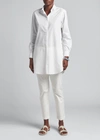 Giorgio Armani Poplin Tunic Shirt In Solid White