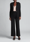 Giorgio Armani Tuxedo Wide-leg Pants In Solid Black