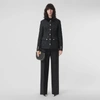 Burberry Pett Quilted Jacket W/ Corduroy Collar In Black