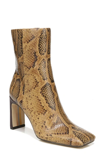 Sam Edelman Women's Anika Square-toe Booties Women's Shoes In Cuoio Snake Print Leather