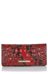 Brahmin Ady Croc Embossed Leather Wallet In Lipstick