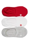 Zella Assorted 3-pack No-show Sneaker Socks In Red Couture
