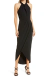 JULIA JORDAN KNOT NECK HALTER DRESS