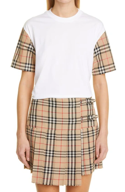 Church's Carrick Check Sleeve Oversize Cotton T-shirt In White