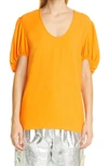 Stella Mccartney Puff Sleeve Blouse In Bright Orange