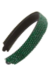 Tasha Rhinestone Headband In Green