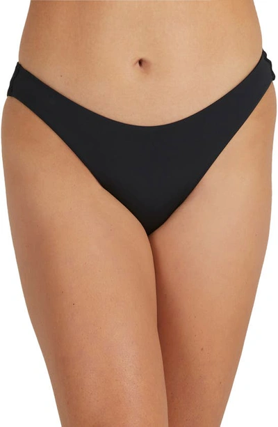 Roxy Juniors' Solid Beach Classics Strappy Bikini Bottoms Women's Swimsuit In True Black