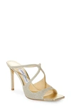 JIMMY CHOO ANISE GLITTER STRAPPY SANDAL