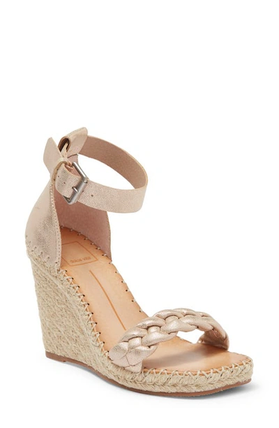 Dolce Vita Women's Nilton Ankle Strap Espadrille Wedge Sandals In Rose Gold