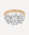 ANNOUSHKA 18CT GOLD AND WHITE GOLD MARGUERITE 0.50CT DIAMOND TRIPLE FLOWER ENGAGEMENT RING