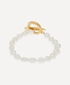MISSOMA 18CT GOLD PLATED VERMEIL SILVER BAROQUE PEARL CLAW T-BAR BRACELET