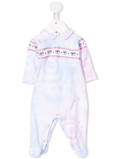 Chiara Ferragni Babies' Tie Dye Print Pyjama In Blue