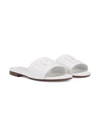 Dolce & Gabbana White Leather Slide With Dg Logo In White