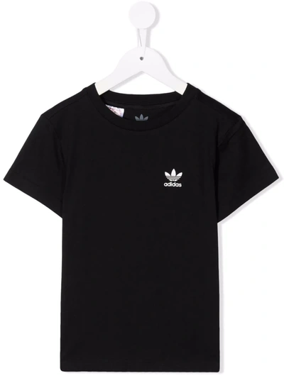 Adidas Originals Kids' Adicolor Logo-print T-shirt In Black