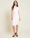 Veronica Beard Bell Ruched Stretch-cotton Poplin Mini Dress In White