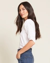 Veronica Beard Waldorf Ruched-sleeve T-shirt In White