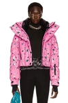 Moncler Genius Womens Light Pink X 3 Moncler Grenoble Plumel Graphic-print Shell-down Hooded Jacket M In Pink Printed
