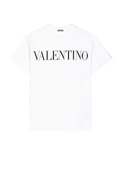 Valentino Logo Print Cotton Jersey T-shirt In White