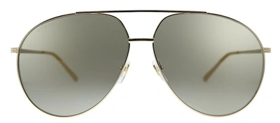 Gucci Gg0832s 004 Aviator Sunglasses In Brown