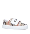 BURBERRY KIDS VELCRO-STRAP CHECK SNEAKERS