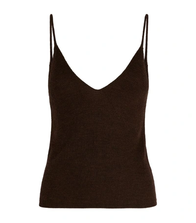 Rag & Bone Selah Ribbed Wool-blend Tank In Chocolate