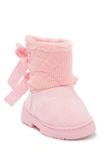 Bebe Kids' Microsuede Faux Fur Lined Winter Boot In Light Pink