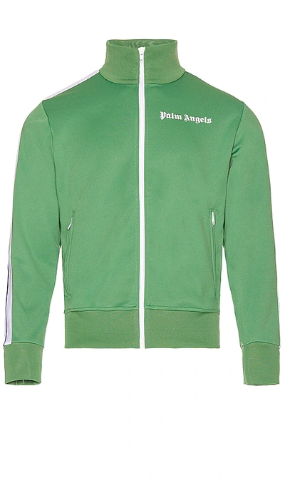 Palm Angels Logo-print Zip-front Track Jacket In Green