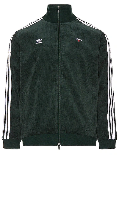 Adidas X Noah Logo Embroidered Side Stripe Track Jacket In Green,green