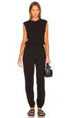 Atm Anthony Thomas Melillo High Torsion Cotton-jersey Jumpsuit In Black