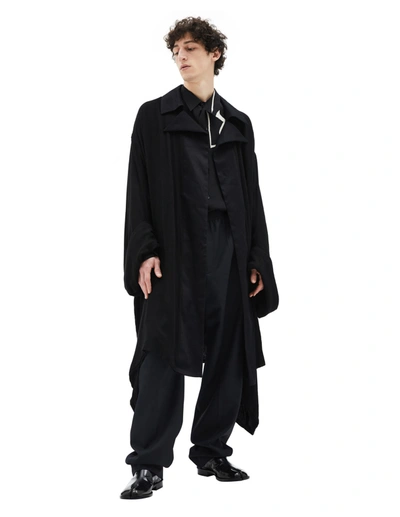 Yohji Yamamoto Coat With Voluminous Sleeves In Black