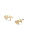 Saks Fifth Avenue Women's 14k Yellow Gold Heartbeat Stud Earrings In Yellow Gold