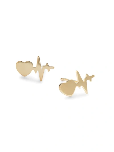 Saks Fifth Avenue Women's 14k Yellow Gold Heartbeat Stud Earrings