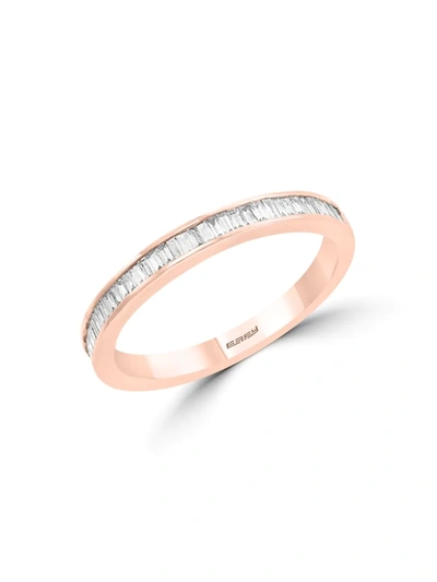 Effy Women's 14k Rose Gold & Baguette Diamond Ring/size 7