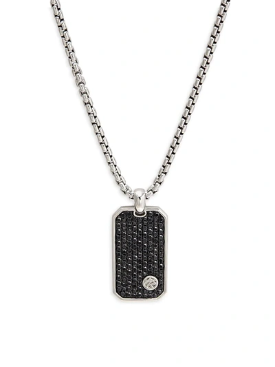 Effy Men's Sterling Silver & Black Diamond Pendant Necklace