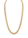 ESQUIRE MEN'S JEWELRY MEN'S 14K GOLDPLATED STERLING SILVER HEAVY DIAMOND-CUT CURB LINK CHAIN NECKLACE