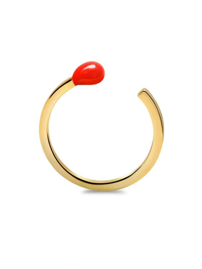 Gabi Rielle Women's Love & Protection Matchstick 14k Gold Vermeil Adjustable Ring/size 5.5