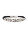 Eye Candy La Men's Andrew Leather Beaded Bracelet In Neutral