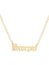 Gabi Rielle Women's Happy Me 14k Goldplated Sterling Silver Zodiac Gothic Script Necklace In Scorpio