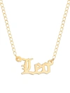 Gabi Rielle Women's Happy Me 14k Goldplated Sterling Silver Zodiac Gothic Script Necklace In Leo