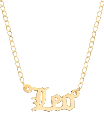 Gabi Rielle Women's Happy Me 14k Goldplated Sterling Silver Zodiac Gothic Script Necklace In Leo