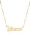 Gabi Rielle Women's Happy Me 14k Goldplated Sterling Silver Zodiac Gothic Script Necklace In Pisces