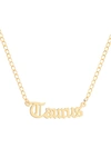 Gabi Rielle Women's Happy Me 14k Goldplated Sterling Silver Zodiac Gothic Script Necklace In Taurus