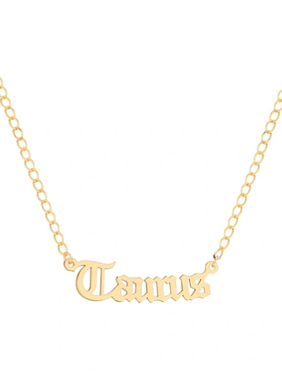 Gabi Rielle Women's Happy Me 14k Goldplated Sterling Silver Zodiac Gothic Script Necklace In Taurus
