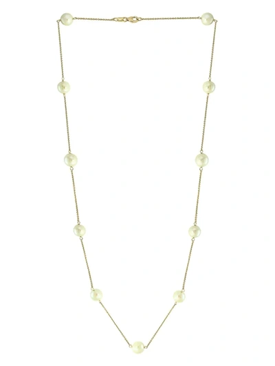 Effy Women's 14k Yellow Gold & 7-7.5mm White Akoya Pearl Station Necklace