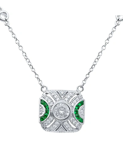 Cz By Kenneth Jay Lane Women's Emerald & Cubic Zirconia Pendant Necklace