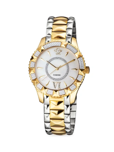 Gv2 Women's Venice Two Tone Stainless Steel, Mother-of-pearl & Diamond Bracelet Watch In Neutral