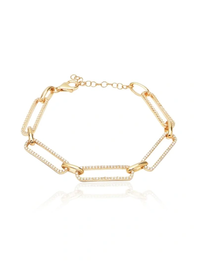 Gabi Rielle Women's 14k Gold Vermeil & Cubic Zirconia Pavé Link Bracelet