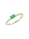 SAKS FIFTH AVENUE WOMEN'S 14K YELLOW GOLD, EMERALD & DIAMOND RING